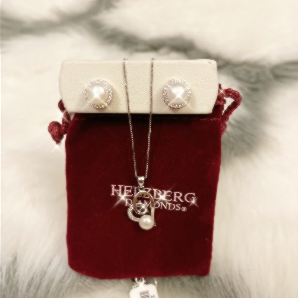 Helzberg sterling sliver necklace and earring